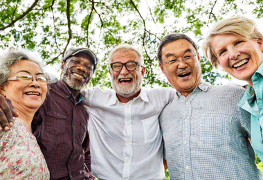 Group of seniors outside