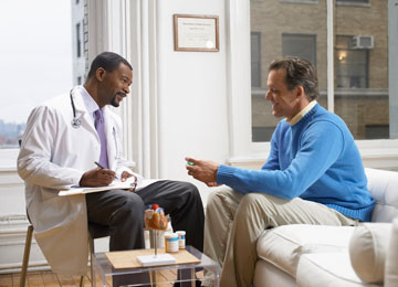 physician talking with a patient