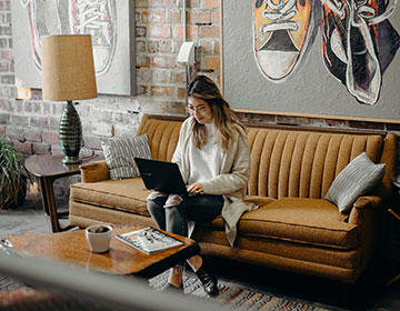 woman sitting at a computer